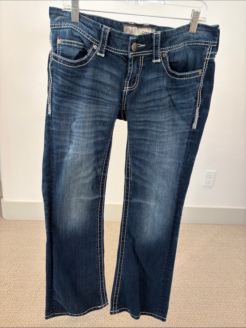 BKE Stella Boot Cut Jeans in Dark Blue Wash